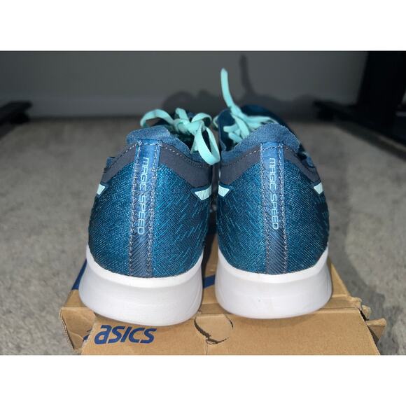 Women's ASICS Magic Speed running shoes blue sz 10 - Picture 5 of 8